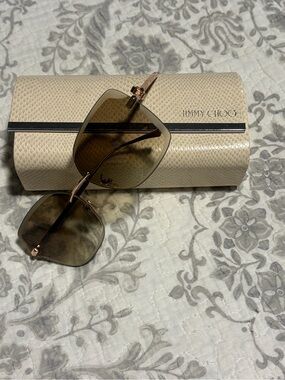 Jimmy Choo Rimless Square Sunglasses in Brown Gradient
